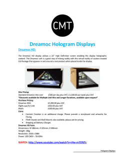 Hologram Displays Hire and Purchase pricing