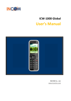 INCOM ICW-1000G User Manual
