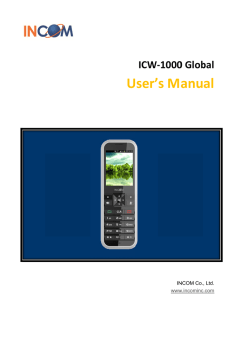 INCOM ICW-1000G User Manual