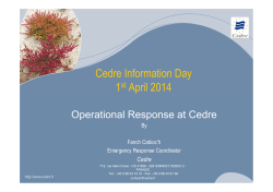 Cedre Information Day 1st April 2014