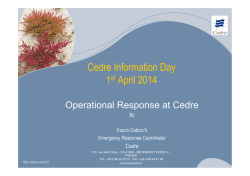 Cedre Information Day 1st April 2014