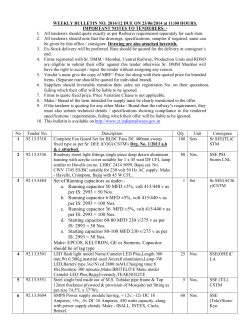 Weekly Bulletin Tender to be opened on 23/06
