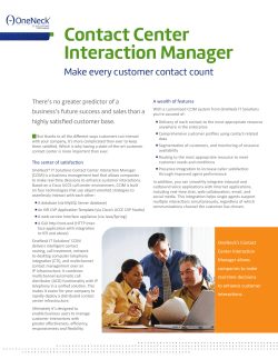 Contact Center Interaction Manager