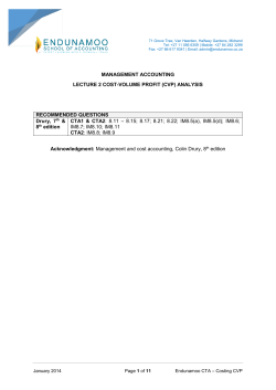 MANAGEMENT ACCOUNTING LECTURE 2 COST