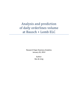 Analysis and prediction of daily orderlines volume at Bausch + Lomb