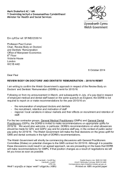 Remit letter from NHS Wales in 2015 to 2016