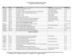 RCIA SCHEDULE FOR 2014-2015