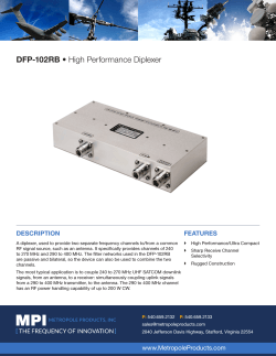 DFP-102RB • High Performance Diplexer