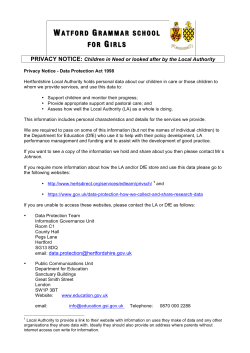 Privacy Notice - Watford Grammar School for Girls