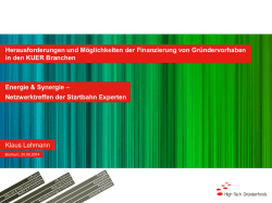 Herausforderungen und M&ouml;glichkeiten der Finanzierung von