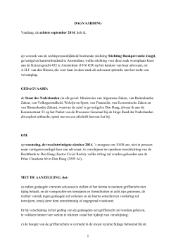 08-09-2014 Dagvaarding Stichting Rookpreventie Jeugd v. Staat