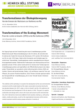Transformationen der Ökologiebewegung Transformations of the