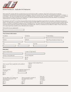 Decatur Foundry Inc. - Application for Employment