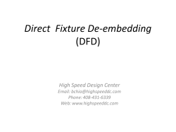 Direct Fixture De-embedding (DFD)