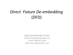 Direct Fixture De-embedding (DFD)