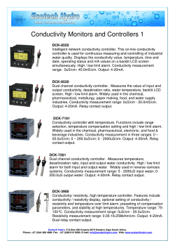 Conductivity Monitors and Controllers 1