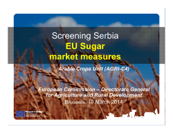 Screening Serbia EU Sugar market measures