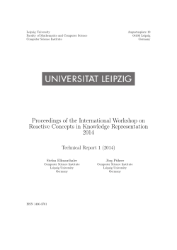 Proceedings of the International Workshop on