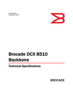 Brocade DCX 8510 Technical Specifications, September 2014