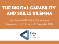 The Digital Capability and Skills Dilemma