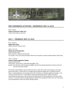 pre-conference activities – wednesday, may 14, 2014 day 1