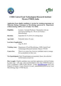 CSIR-Central Food Technological Research Institute Mysore