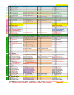 Graduate School of Business - Rotation Schedule - Gardner-Webb