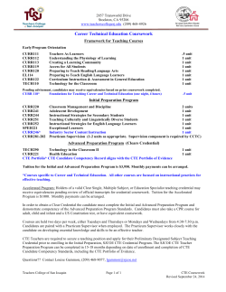 CTE Coursework - Teachers College of San Joaquin