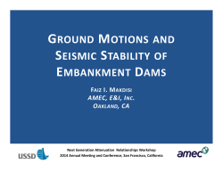 ground motions and seismic stability of embankment dams