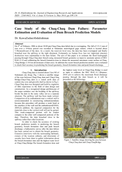 Case Study of the Chaq-Chaq Dam Failure: Parameter