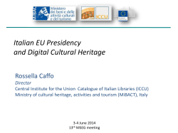 Italian Presidency and Digital Cultural Heritage