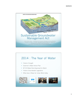 GWMA presentation 10232014 - Indian Wells Valley Water District