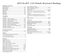 DCS Su-25T 1.2.0 Default Keyboard Bindings