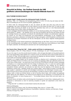 Diversit&auml;t im Dialog - das Studium Generale der UdK ge&ouml;ffnete