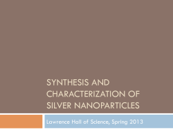 synthesis and characterization of silver nanoparticles
