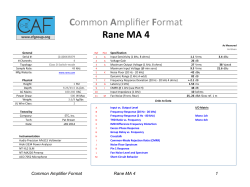 Common Amplifier Format Rane MA 4