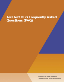 SAIC: Products:TeraText® DBS Frequently Asked Questions (FAQ)
