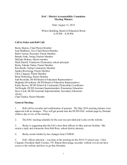 DAC / District Accountability Committee Meeting Minutes Date