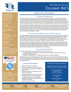 CULINARY ARTS - East Central College