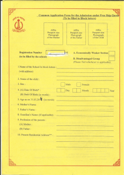 Download Admission Form EWS - DAV Public School, Rohini Sec.7
