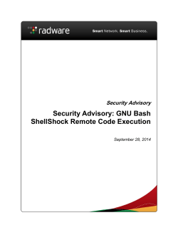 Security Advisory: GNU Bash ShellShock Remote Code