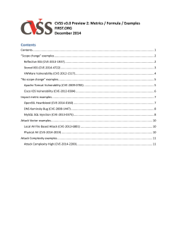 CVSS v3.0 Preview 2: Metrics / Formula / Examples FIRST.ORG