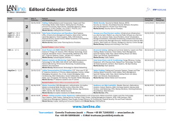 Editoral Calendar 2015