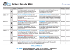 Editoral Calendar 2015