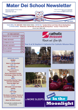 23rd October - Mater Dei Catholic Primary School, Ashgrove