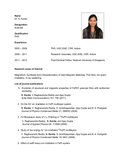 Dr .S. Kavita, Project Scientist