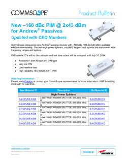 New -160 dBc PIM @ 2x43 dBm for Andrew