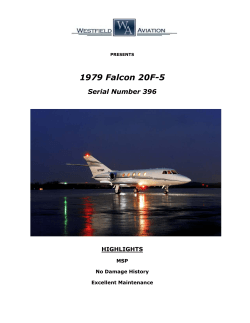 1979 Falcon 20F-5 Serial Number 396