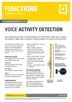 STENTOFON Voice Activity Detection.indd