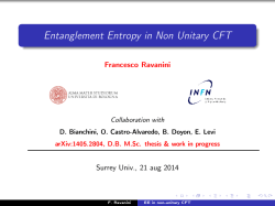 Entanglement Entropy in Non Unitary CFT